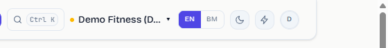 EN and BM switch in the header